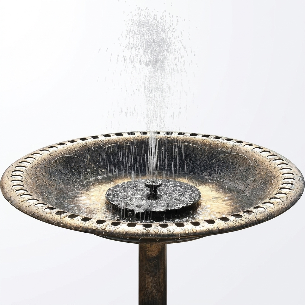 Perch & Petal 28 Inch Bird Bath with Solar Fountain